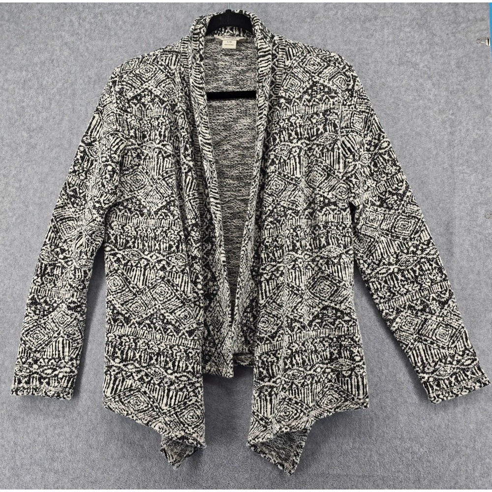 Ariat Women's Open Front Swell Cardigan Sz L Black White Geometric Western Aztec